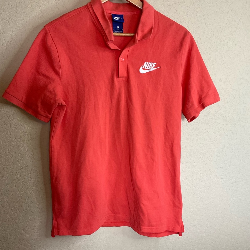 Nike Men's Red Polo Shirt size medium classic preppy dad shirt